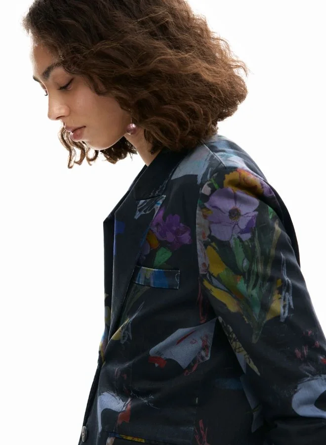 DESIGUAL Black Collage Blazer for Women | Best Price UAE